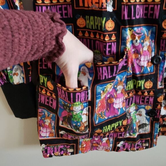 LANDAU HALLOWEEN SCRUB JACKET SIZE SMALL - Picture 2 of 7